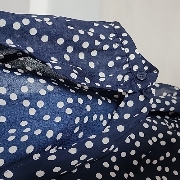 Banana Republic Factory Dot Print Split Sleeve Blouse/ XS - Picture 13 of 14